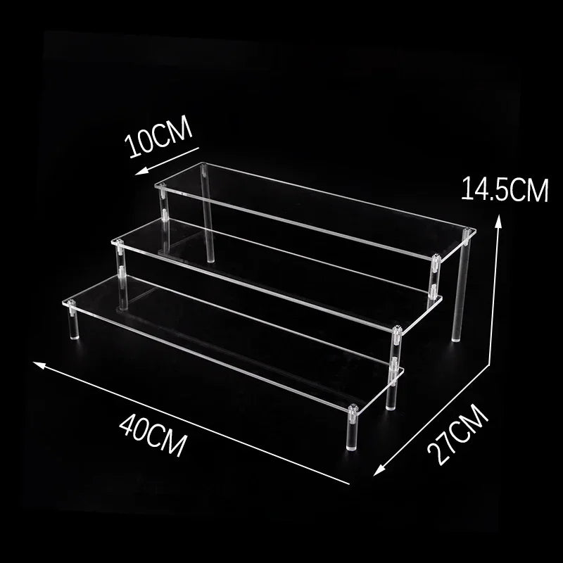 Acrylic Display Stand Transparent Ladder Shelf Doll Clay Figurine Animation Car Model Blind Box Perfume Storage Model Stand