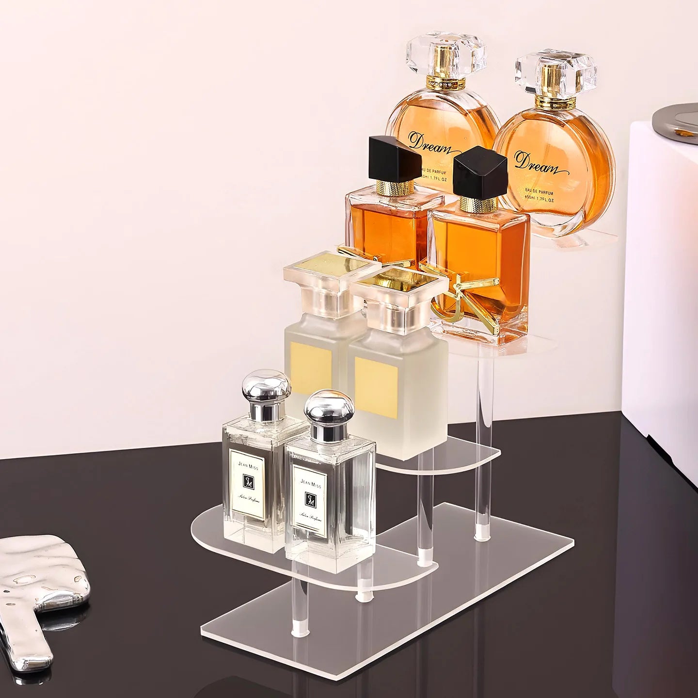 1Pc Desktop 2-4 Layer Display Shelf Stepped Acrylic Transparent Storage Rack Is Suitable for Perfume Hand Doll Organizer