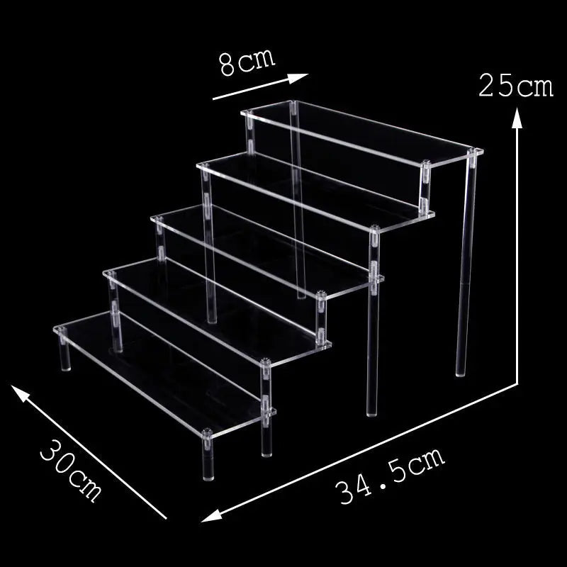 Acrylic Ladder Rack 1-5 Layer Ladder-Shaped Rack Blind Box Dessert Cake Storage Display Rack Perfume Jewelry Riser Display Rack