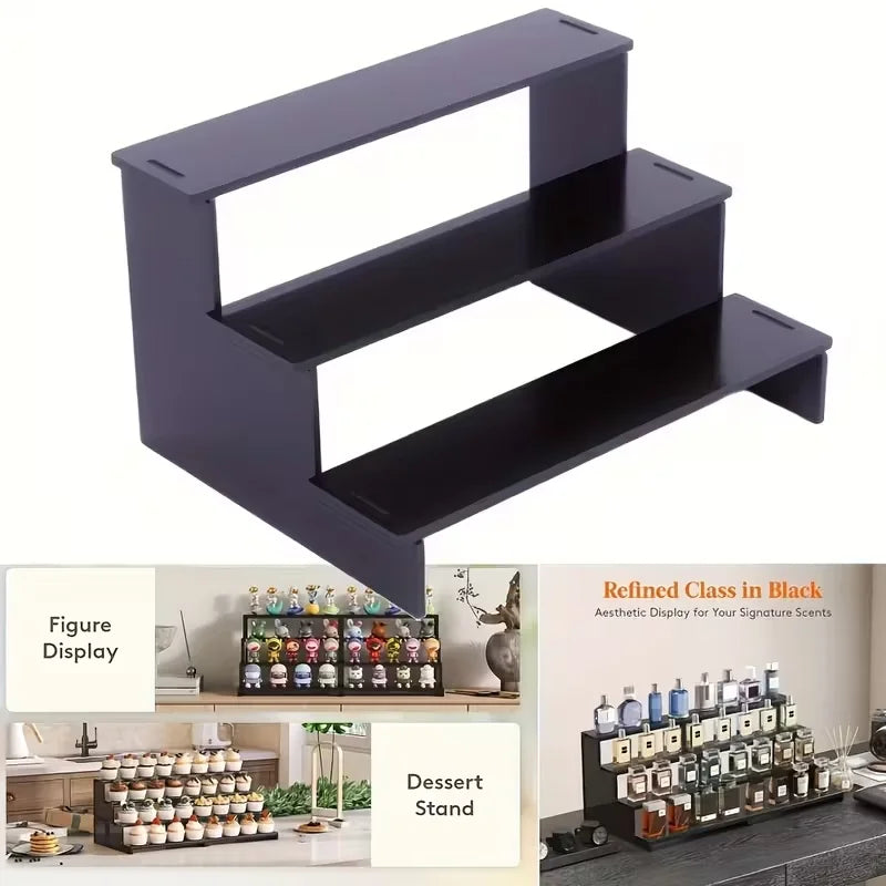 Acrylic Display Rack Shelf Embedded Desktop Rack Cosmetics Perfume Storage Cupcake Stand Space-Saving Countertop Finishing Racks