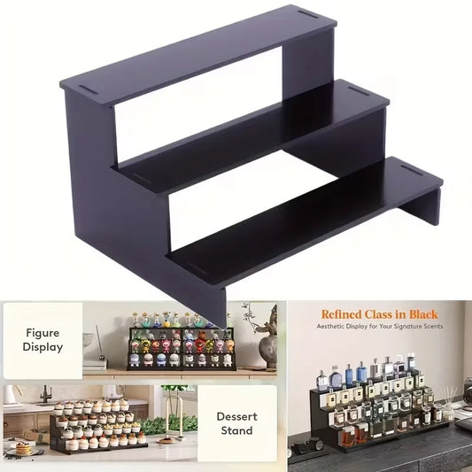 Acrylic Display Rack Shelf Embedded Desktop Rack Cosmetics Perfume Storage Cupcake Stand Space-Saving Countertop Finishing Racks