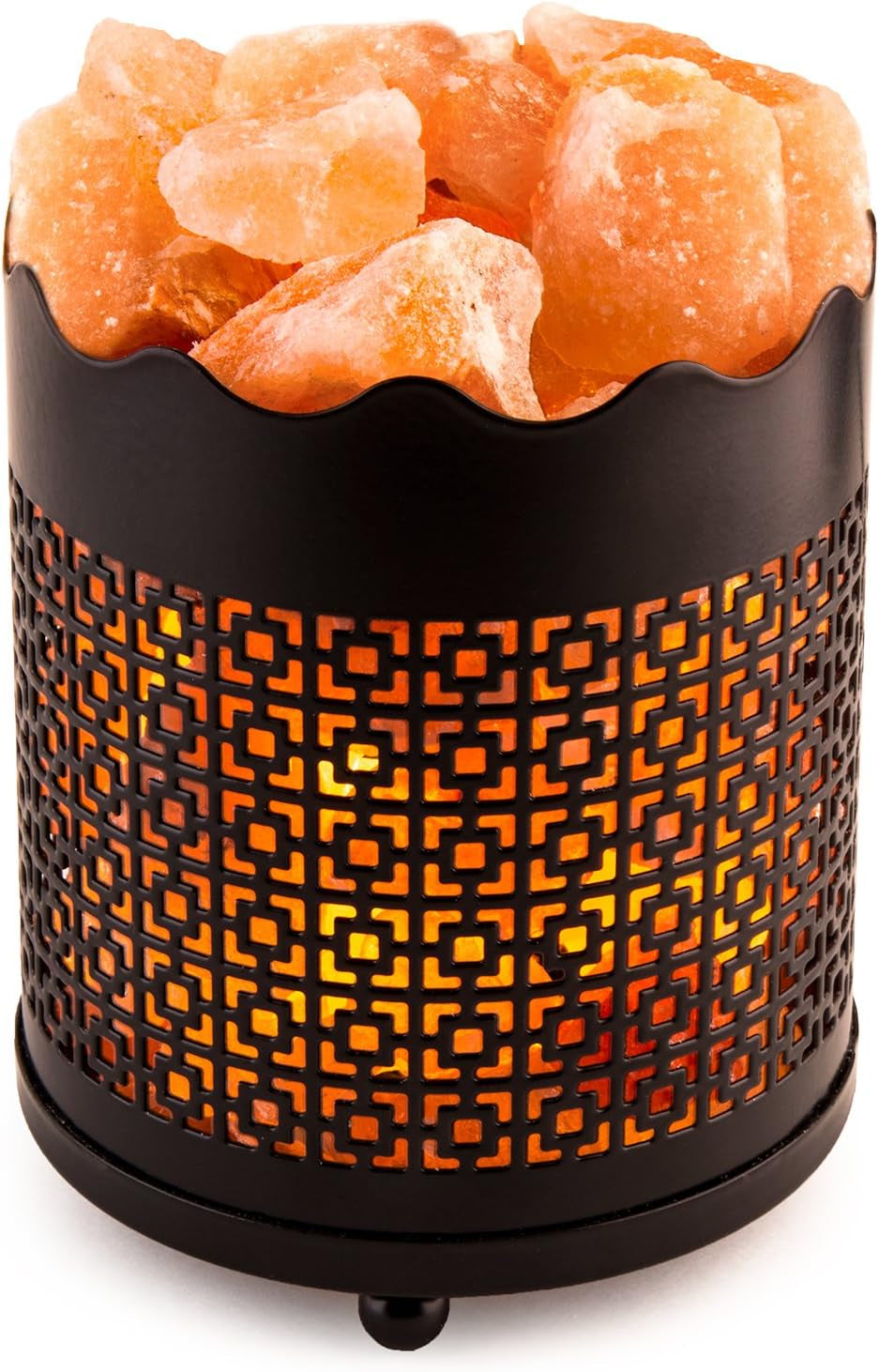 Himalayan Pink Salt Lamp Basket & Dimmer Cord Bulb