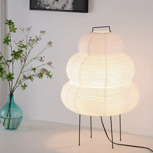 Noguchi Style Akari Floor Lamp, Rice Paper Lantern, Cloud, Japanese Floor Lamp