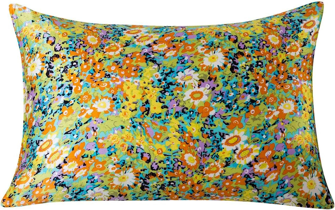 Silk Pillowcase for Hair and Skin with Hidden Zipper Print (Standard, Pattern14)