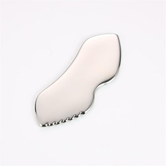 Stainless Steel Gua Sha Facial Tools, Metal Guasha Tool for Face and Body, Gua Shua Scraper for Face Massager Lymphatic Drainage, Facial Sculpting Tool with Travel Pouch, 4X1.6In, Silver