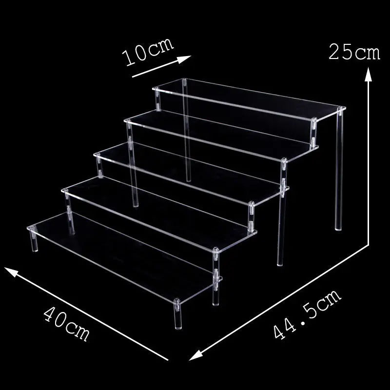 Acrylic Ladder Rack 1-5 Layer Ladder-Shaped Rack Blind Box Dessert Cake Storage Display Rack Perfume Jewelry Riser Display Rack