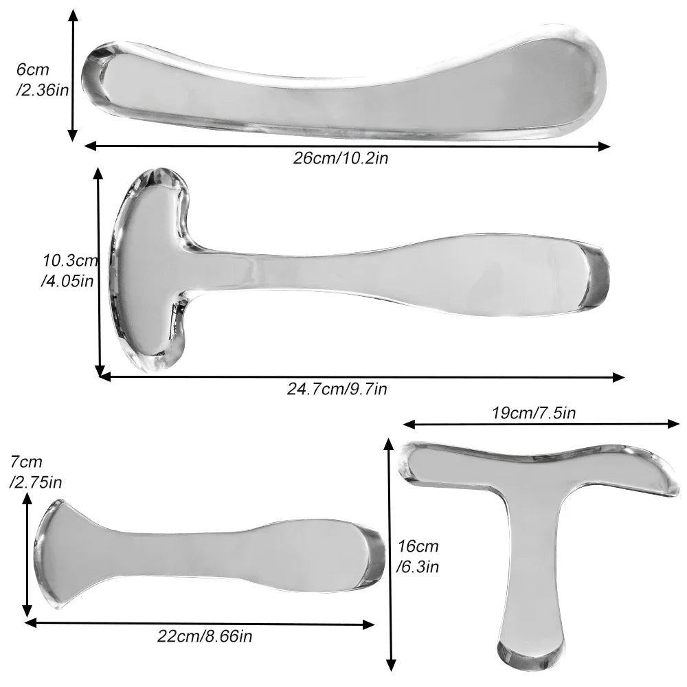 1PCS Stainless Steel Body Gua Sha - Muscle Scraper, Scar Tissue, Body Sculpting, Scraper Tool for Massage and Lymphatic Drainage