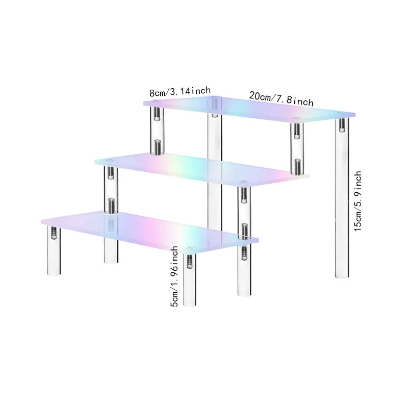 Clear Acrylic Display Stand for Anime Figures Cupcake Shelf Organizer Desserts Holder Jewels Display Risers Stand Perfume Stand