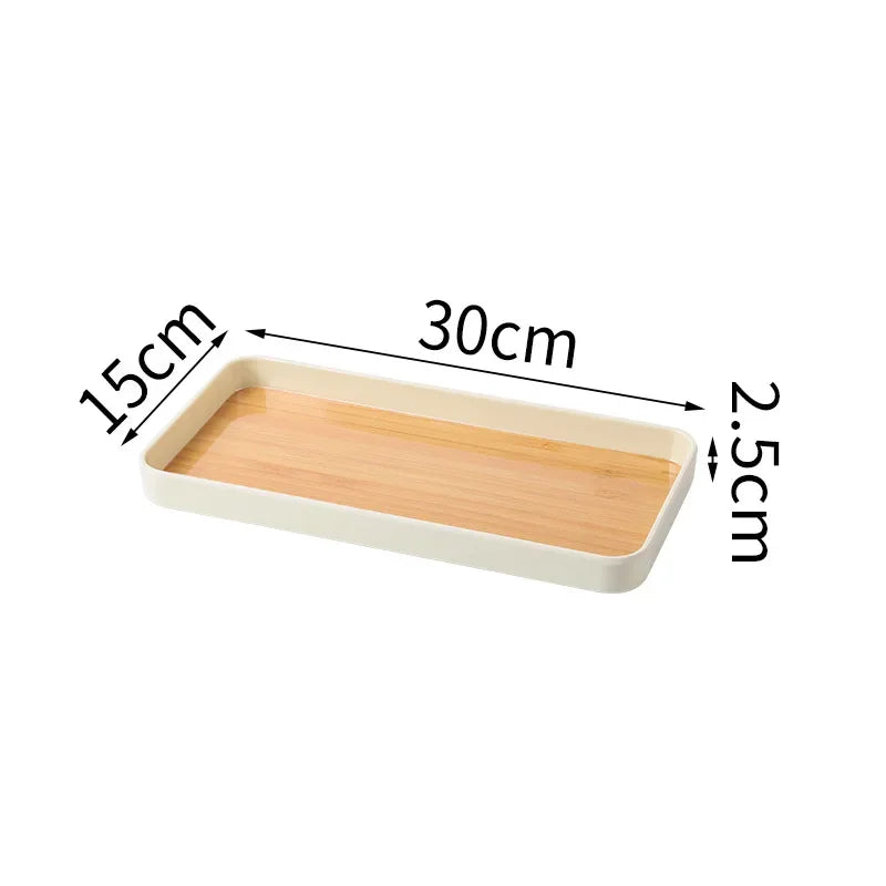 Nordic Wood Storage Tray Household Desktop Sundries Cosmetic Perfume Jewelry Key Plate Home Decorative round Storage Trays