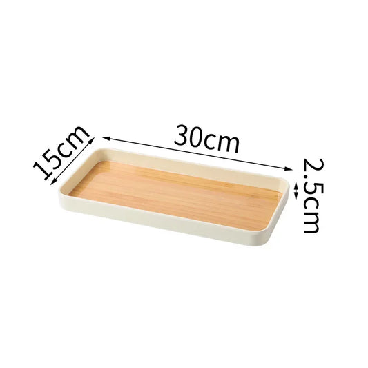 Nordic Wood Storage Tray Household Desktop Sundries Cosmetic Perfume Jewelry Key Plate Home Decorative round Storage Trays
