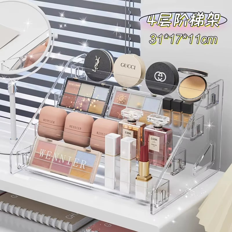 Transparent Storage Box Makeup Organizer Cosmetic Display Case Jewelry Hairpin Organizer Desktop Holder Clear Makeup Organizers