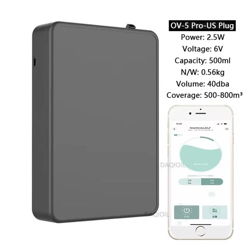 Bluetooth Smart Essential Oil Diffuser Professional Aroma Diffuser 500M³ Wall Mounted Scent Machine Electric Smell for Home