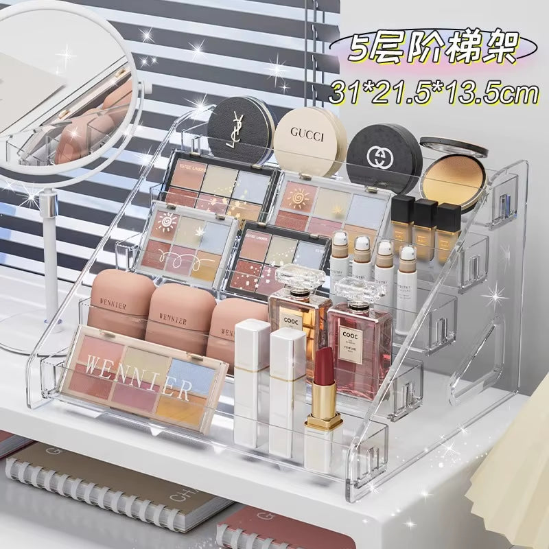 Transparent Storage Box Makeup Organizer Cosmetic Display Case Jewelry Hairpin Organizer Desktop Holder Clear Makeup Organizers
