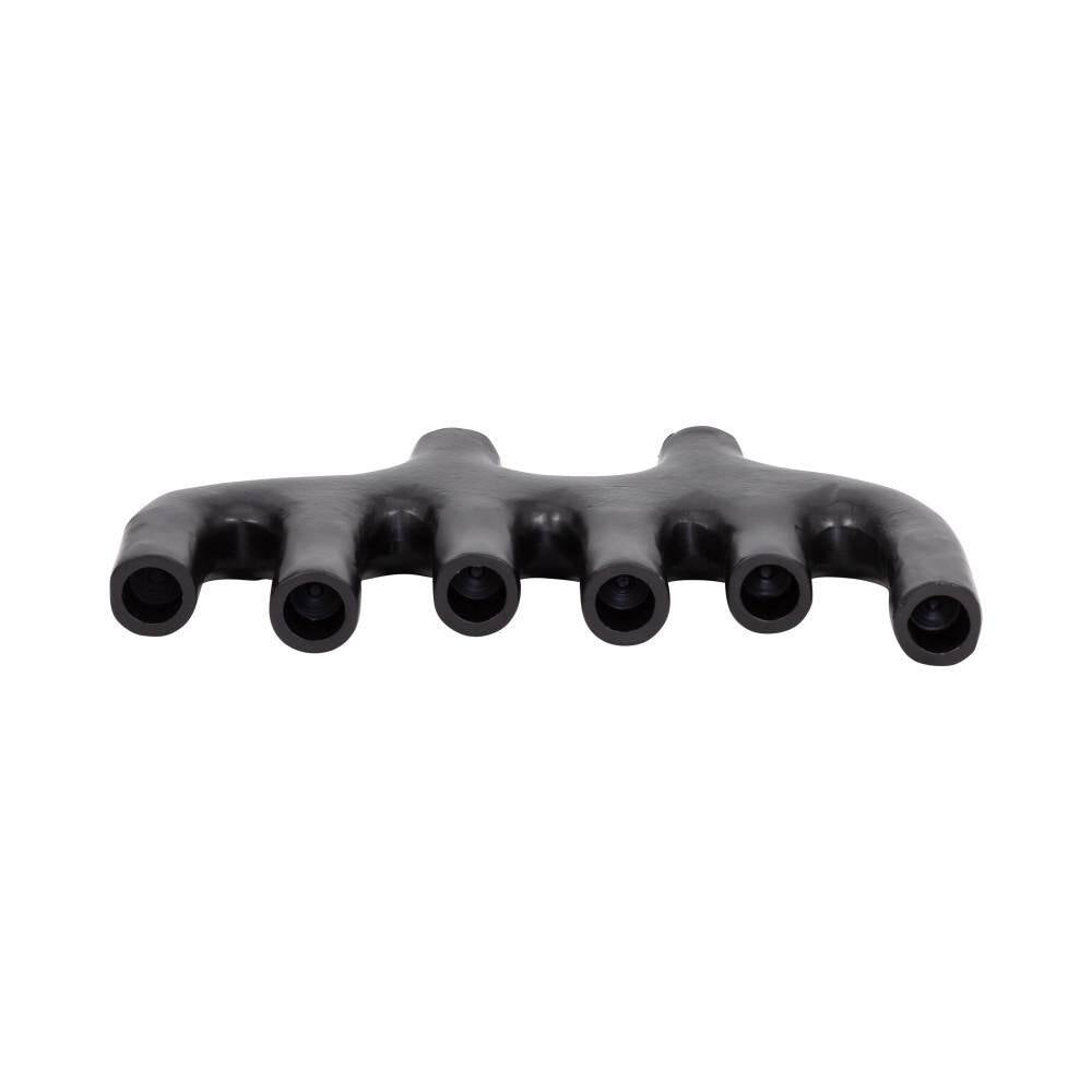 Black 7 In. Metal Modern Solid Oblong 6 Taper Candle Holder