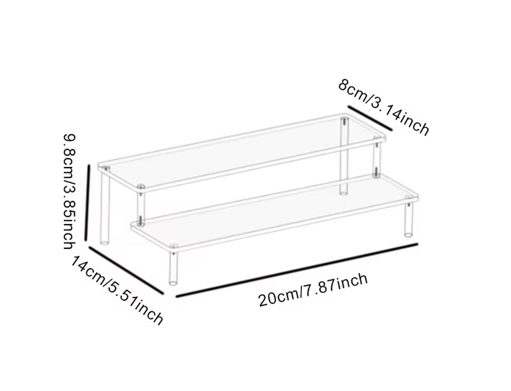 1-4 Tier Acrylic Display Stand Durable Display Rack for Cupcake Perfume Doll Transparent Trapezoidal Blind Box Storage Shelf