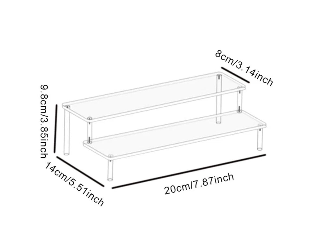 1-4 Tier Acrylic Display Stand Durable Display Rack for Cupcake Perfume Doll Transparent Trapezoidal Blind Box Storage Shelf