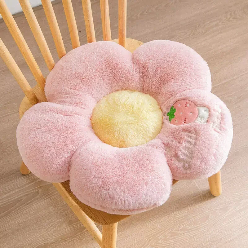 Flower Seat Cushion Window Pink Flower Sit Bedroom Seat Pillow Cute Soft Plush Pillows Girly Room Decor Floor Sofa Cushion