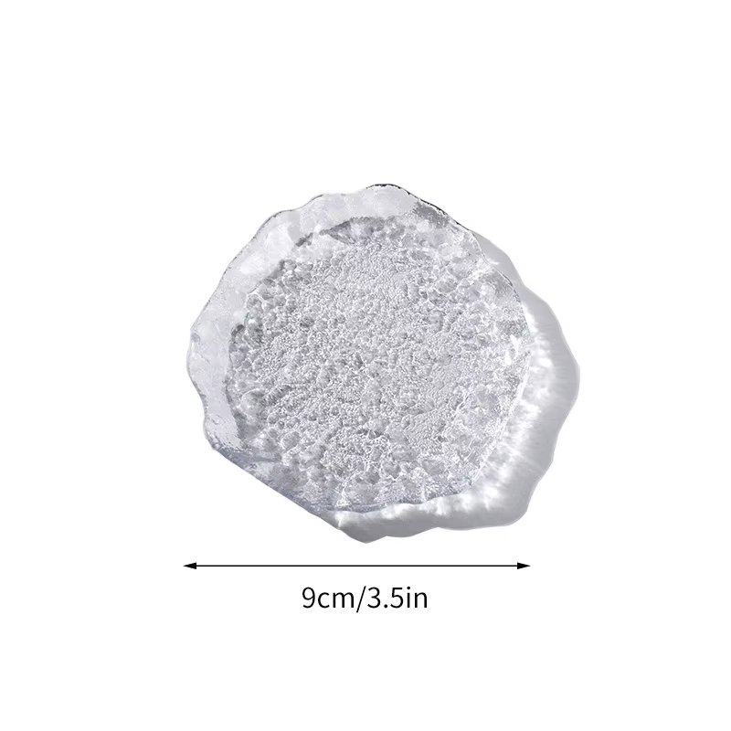Glass Decorative Trays Dinner Plate Transparent Dinner Dish Table Tray Jewels Display Tray Dessert Cake Plates Table Decor
