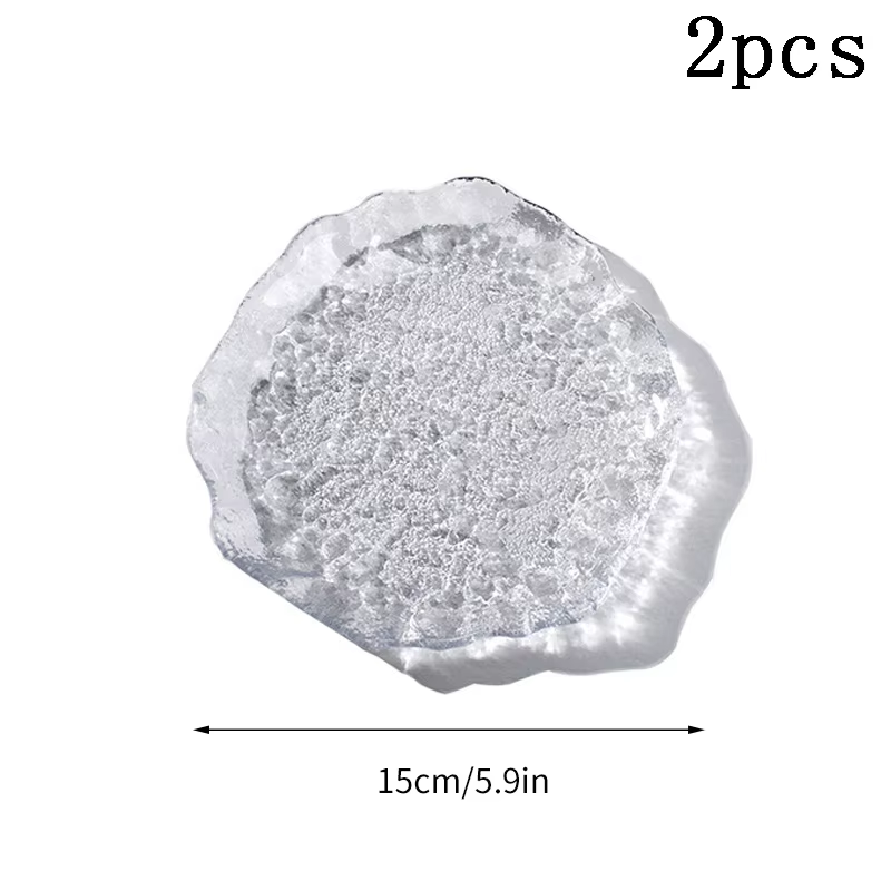 Glass Decorative Trays Dinner Plate Transparent Dinner Dish Table Tray Jewels Display Tray Dessert Cake Plates Table Decor