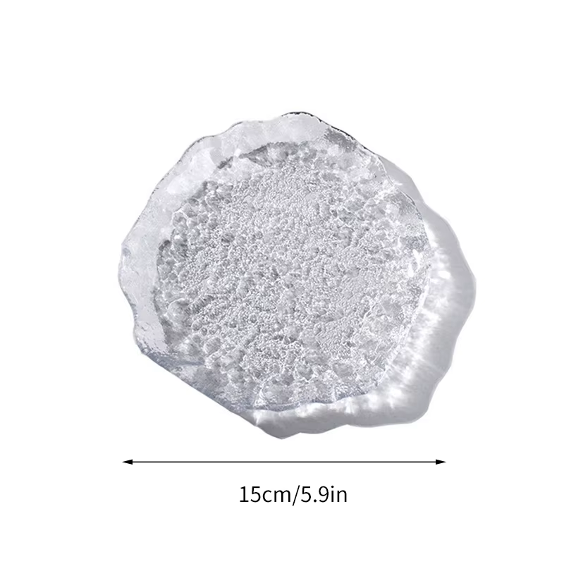Glass Decorative Trays Dinner Plate Transparent Dinner Dish Table Tray Jewels Display Tray Dessert Cake Plates Table Decor
