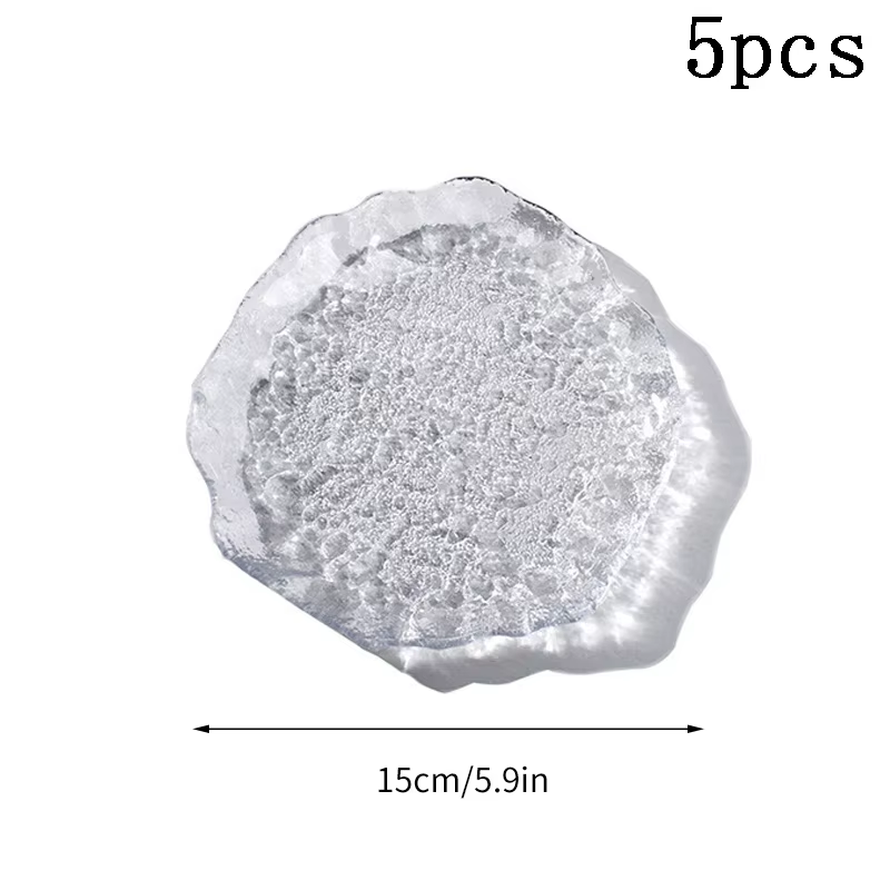 Glass Decorative Trays Dinner Plate Transparent Dinner Dish Table Tray Jewels Display Tray Dessert Cake Plates Table Decor