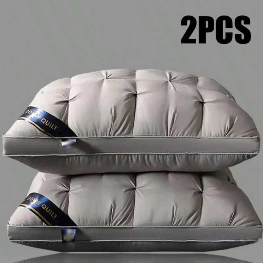 Queen Size Pillow Set of 2 Soft Gel Cushions for All Sleeping Positions-New