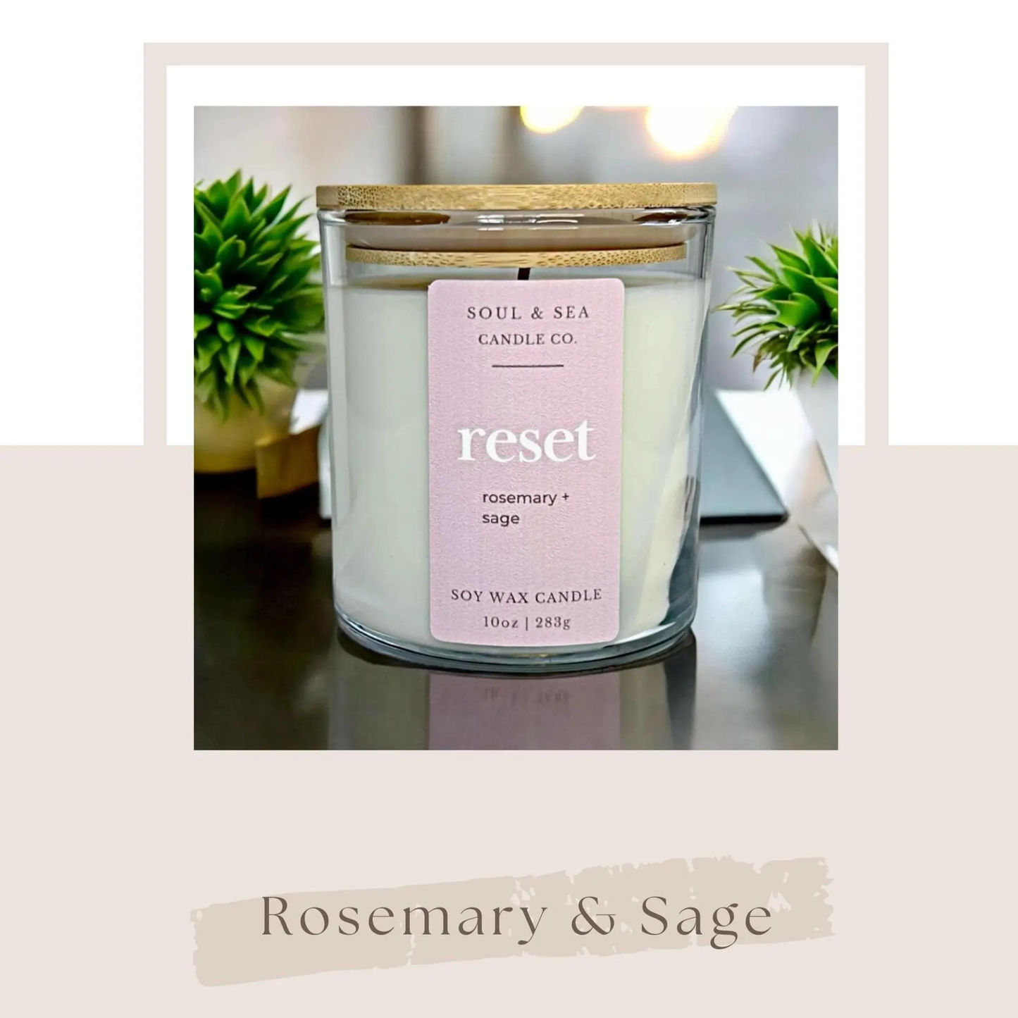 Soy Wax Aromatherapy Candle 10Oz: Lavender & Eucalyptus Scent