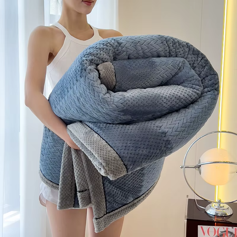 Spring Autumn Knitted Milk Velvet Blanket for Bed Grade a Skin-Friendly Soft Throws Blanket Comfortable Bedroom Double Bedspread