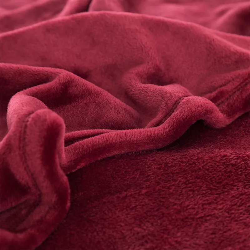 Winter Pure Color Super Warm Soft Blanket Coral Fleece Blanket Sofa Bed Travel Plaid Sheet Blankets and Throws Soft Blanket