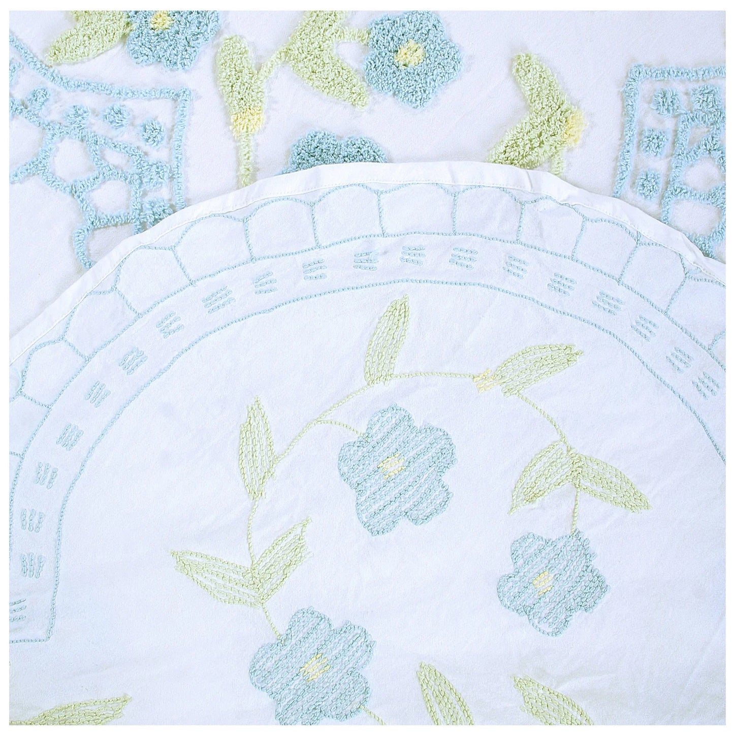 22" X 27" Standard Sham 100% Cotton Floral Decorative Pillow Cover, Bloomfield Collection Blue