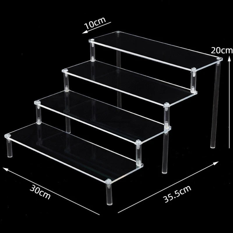 Acrylic Ladder Rack 1-5 Layer Ladder-Shaped Rack Blind Box Dessert Cake Storage Display Rack Perfume Jewelry Riser Display Rack
