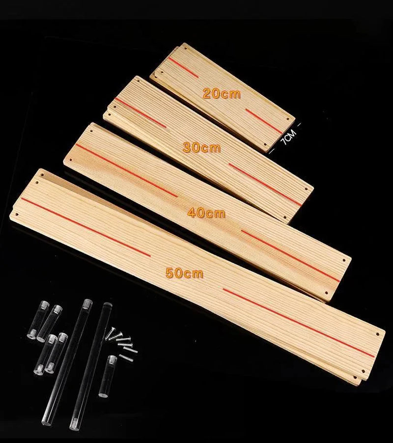Solid Wooden Ladder Display Rack with Acrylic Pillars, Blind Box, Toy, Perfume, Jewelry Display Stand, Storage Shelf, 1-5 Tiers