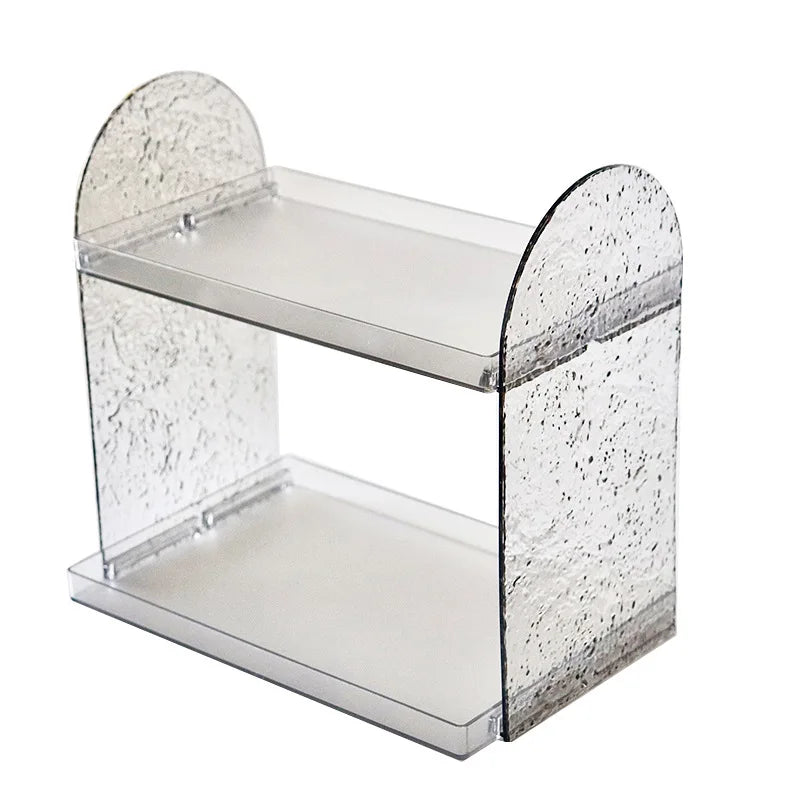 Makeup Organizer Acrylic Holder Double Layers Lipstick Holder Clear Skincare Cosmetic Storage Box Desktop Display Rack Decor