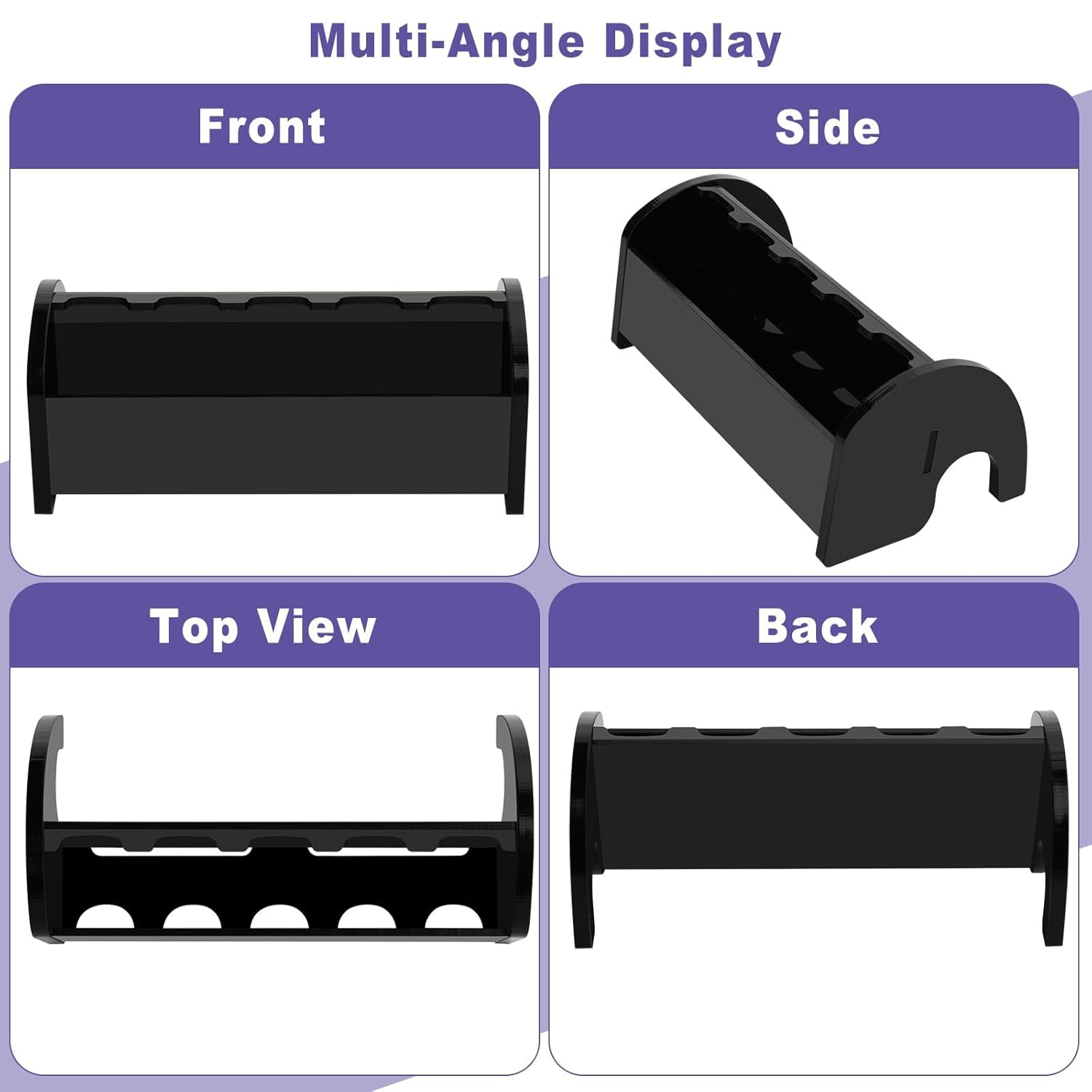 Jade Roller and Gua Sha Massager Holder, Acrylic Organizer Stand for Facial Rollers, Countertop Storage Holder for Facial Massager, Gifts for Girlfriend and Wife, Holder Only (Black)