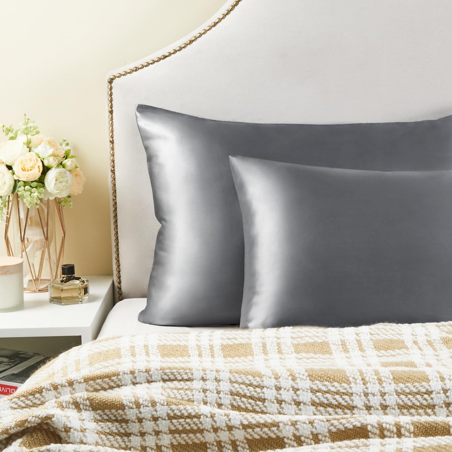 BEDELITE Satin Pillowcase for Hair and Skin, Super Soft and Cooling Similar T...