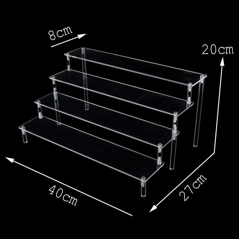 Acrylic Display Risers,Perfume Organizer,Display Riser,Cupcake Display Stand Steps, Organizer Shelf Stand for Figures, Dessert