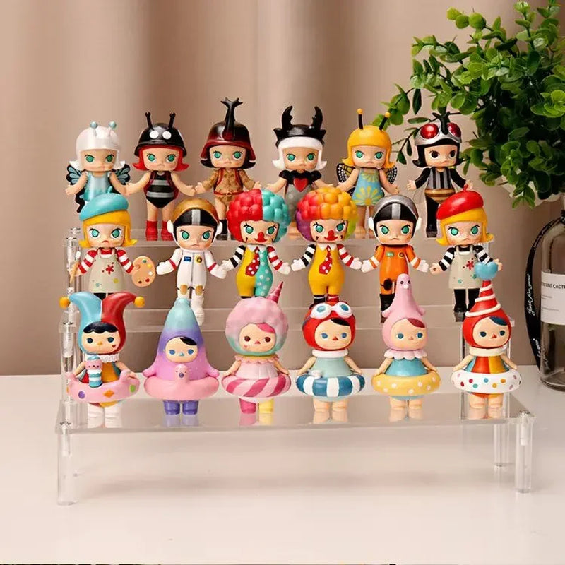 Acrylic Display Stand Transparent Ladder Shelf Doll Clay Figurine Animation Car Model Blind Box Perfume Storage Model Stand