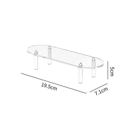 Acrylic Display Stand Rounded Corners Display Shelf Cupcake Perfume Jewelry Organizer Transparent Shelves Storage Organization