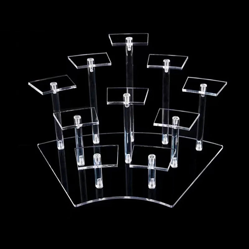 Transparent Acrylic Storage Display Stand Toy Figure Cake Perfume Storage Rack Birthday Party Cupcake Display Shelf