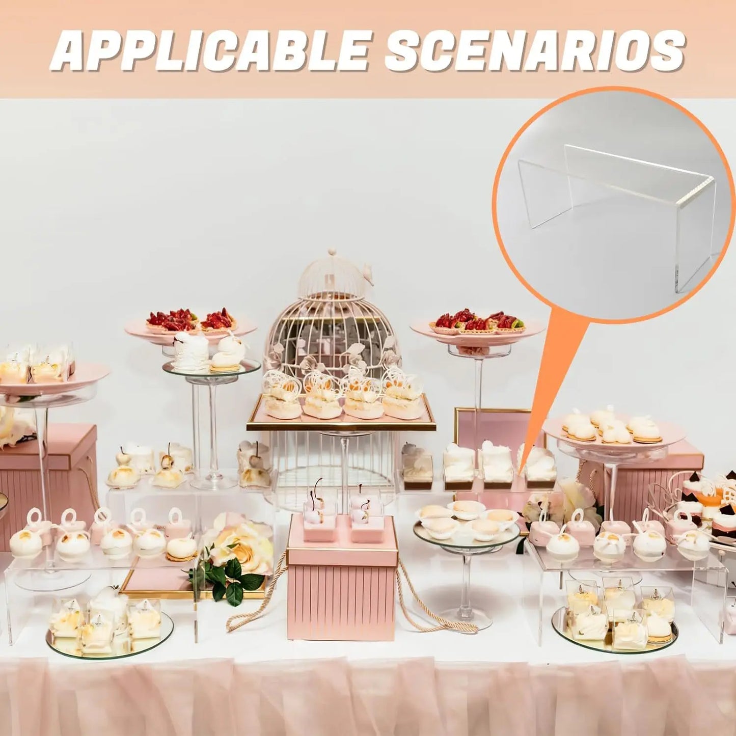 Clear Acrylic Display Stand for Cupcake, Jewellery and Perfume, U-Shape Display Shelf for Blind Box Toy, Action Figure