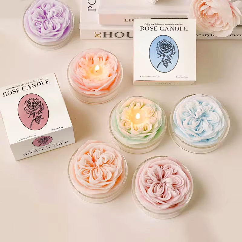 Modern Rose Scented Candles Soybean Wax Qixi Gifts Valentine'S Day Birthday Wedding Home Atmosphere Decorative Candles Gifts