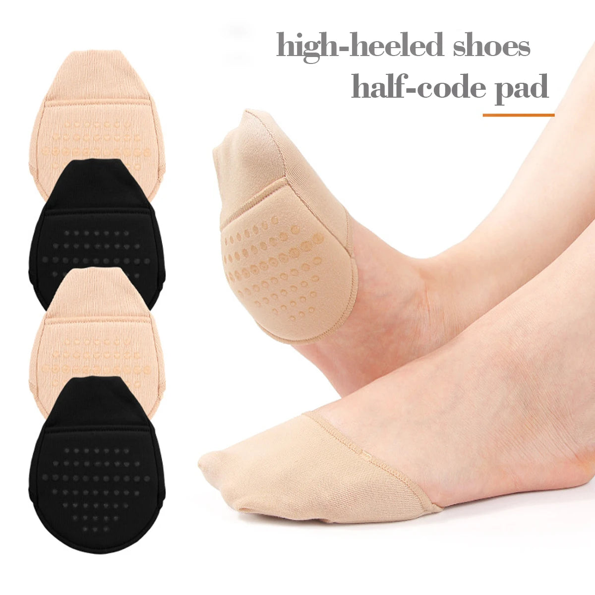 Metatarsal Sleeve Pads Ball of Foot Cushions with Soft Sponge and Silicone Dots Forefoot Cushioning Socks Non Skid Half Socks