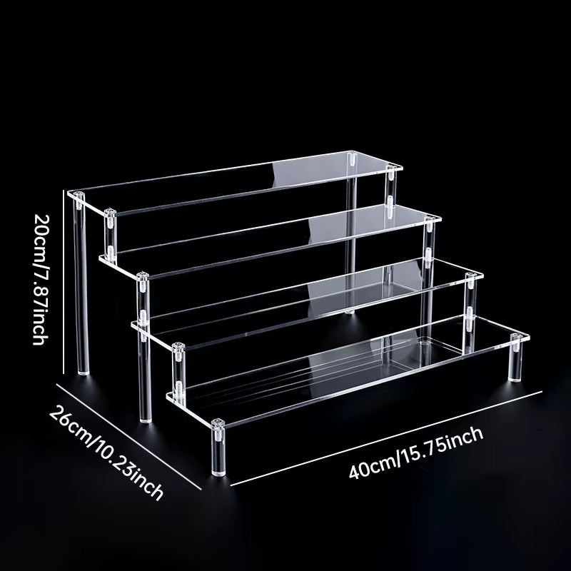 1-5 Tier Acrylic Display Stand Perfume Doll Clay Figurine Blind Box Storage Rack Transparent Ladder Makeup Organization W-2