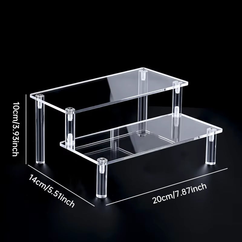 1-5 Tier Acrylic Display Stand Perfume Doll Clay Figurine Blind Box Storage Rack Transparent Ladder Makeup Organization W-2