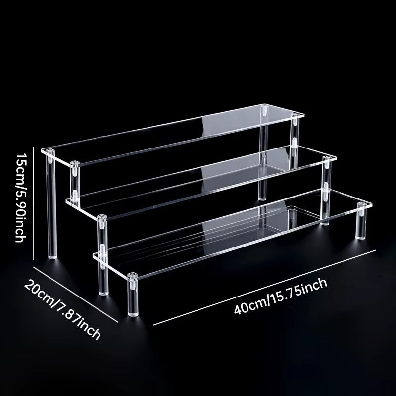 1-5 Tier Acrylic Display Stand Perfume Doll Clay Figurine Blind Box Storage Rack Transparent Ladder Makeup Organization W-2