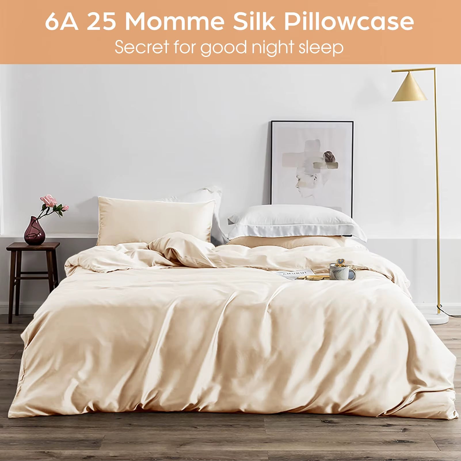 Satin Pillowcases Hair Skin Friendly Simulation Silk Pillowcases with Envelope Closure for Bedroom Office Living Room No Pillow