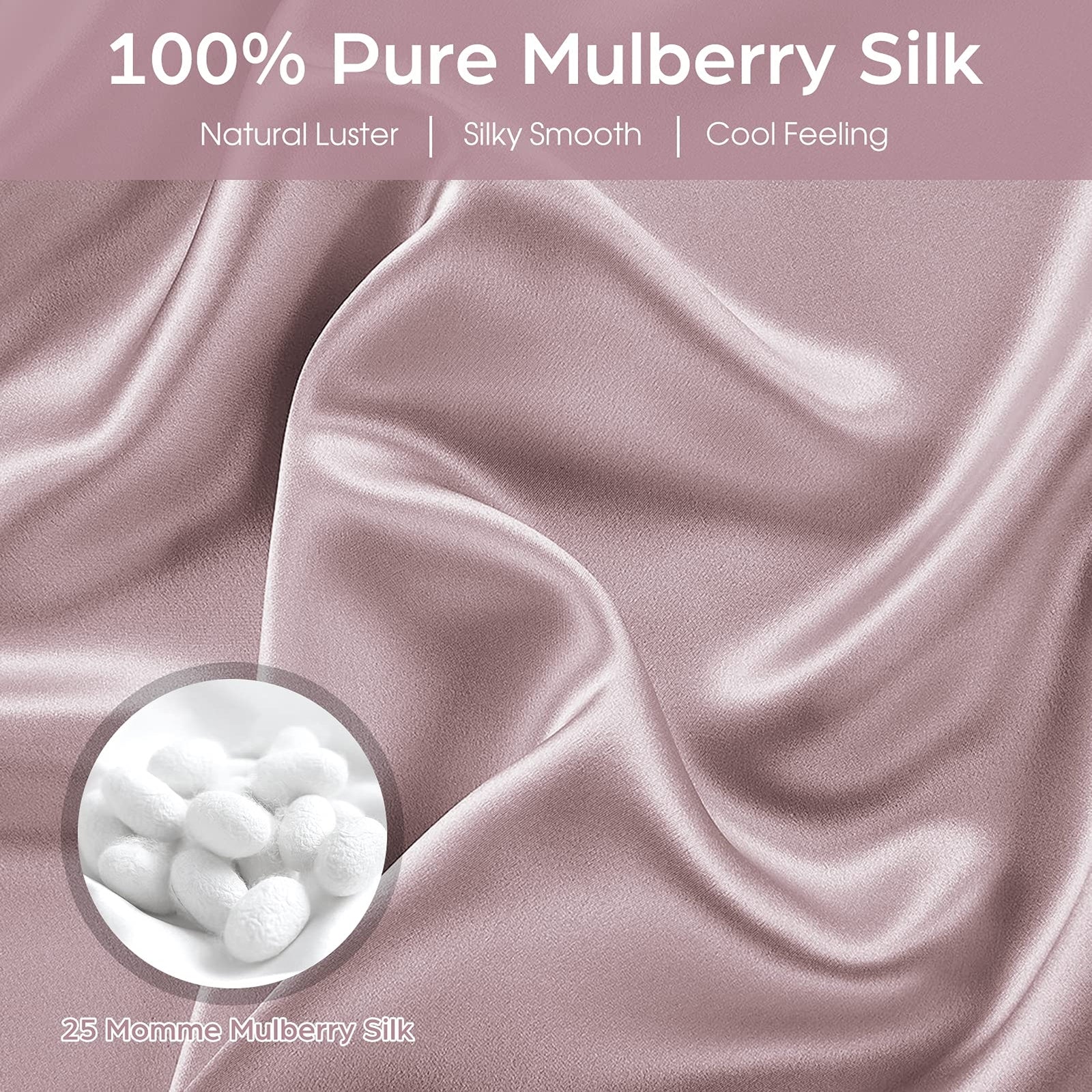 Silk Pillowcase for Hair and Skin 2 Pack 100% Mulberry Silk Pillowcase 25 Momme.