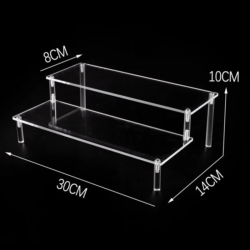 Acrylic Display Stand Transparent Ladder Shelf Doll Clay Figurine Animation Car Model Blind Box Perfume Storage Model Stand