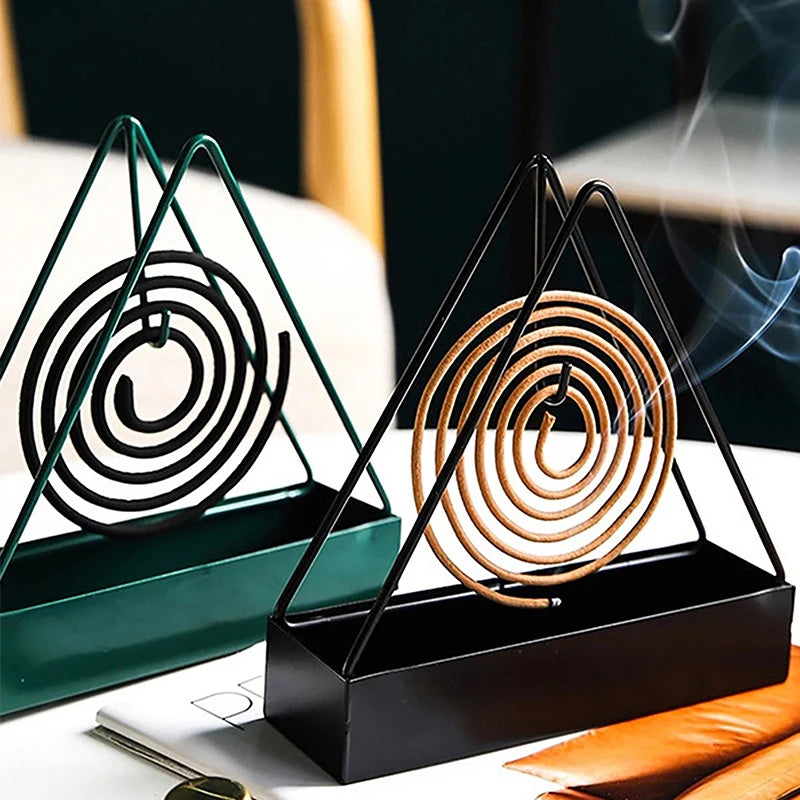 Modern Iron Mosquito Coil Holder Tri Stand Incense Burner for Outdoor Patio Bedroom