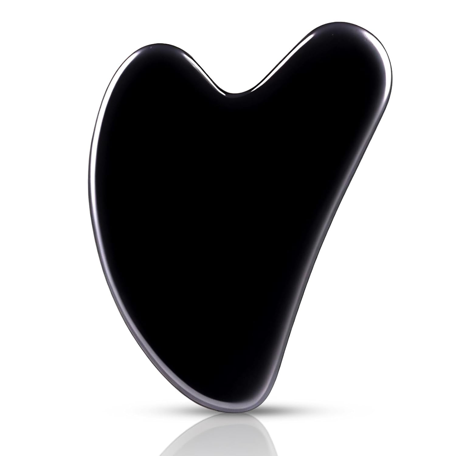 Gua Sha Facial Tools, Natural Obsidian Guasha Tool for Face,Double Chin & Jawline, Gua Sha Stone Self-Skin Care Face Stone Gua Sha Tools for Women Guasha Stone, Black